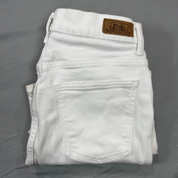 Polo Ralph Lauren Denim - Polo Ralph Lauren White The Sharona Crop Flare Leg Jeans Men's 30R Boho Classic